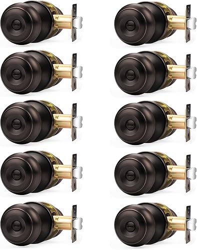 Vista 145 de Probrico - Pomos de puerta color negro mate, paquete de 15 pomos interiores con función de bloqueo de privacidad para dormitorio y baño, pestillo