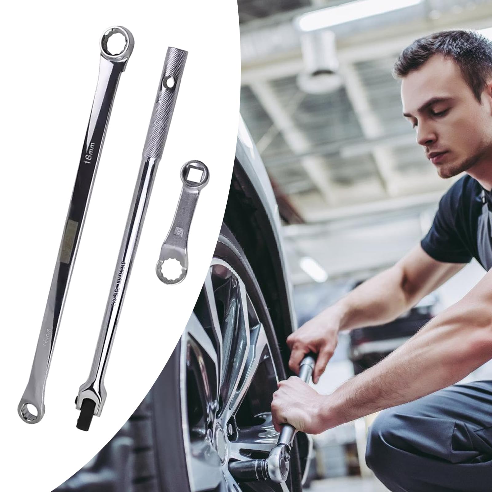 Clé de réglage de carrossage en acier pour essieux arrière - Clé d'alignement des roues - Outil automobile