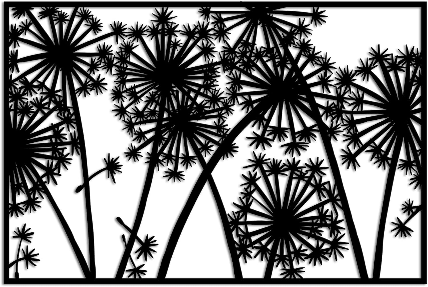 RnnJoile Metal Dandelion Wall Art Rustic Abstract Flower