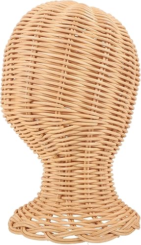 Soporte de sombrero tejido Soporte de ratán Hat Display Rack Wheels para gorras de béisbol