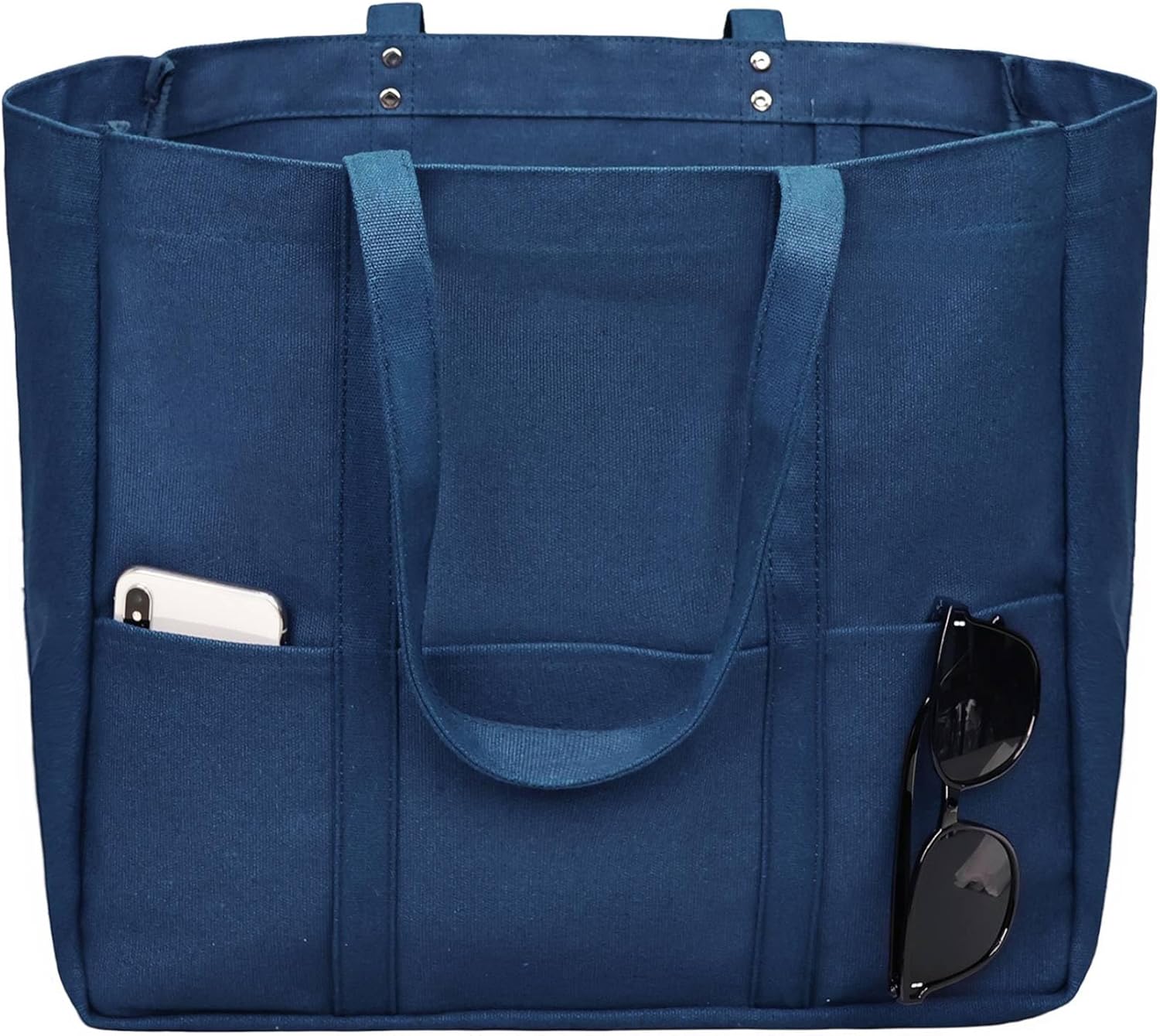 Canvas Tote Bag For Women Large Everything Bag with Pockets and Laptop Sleeve Utility Work Tote