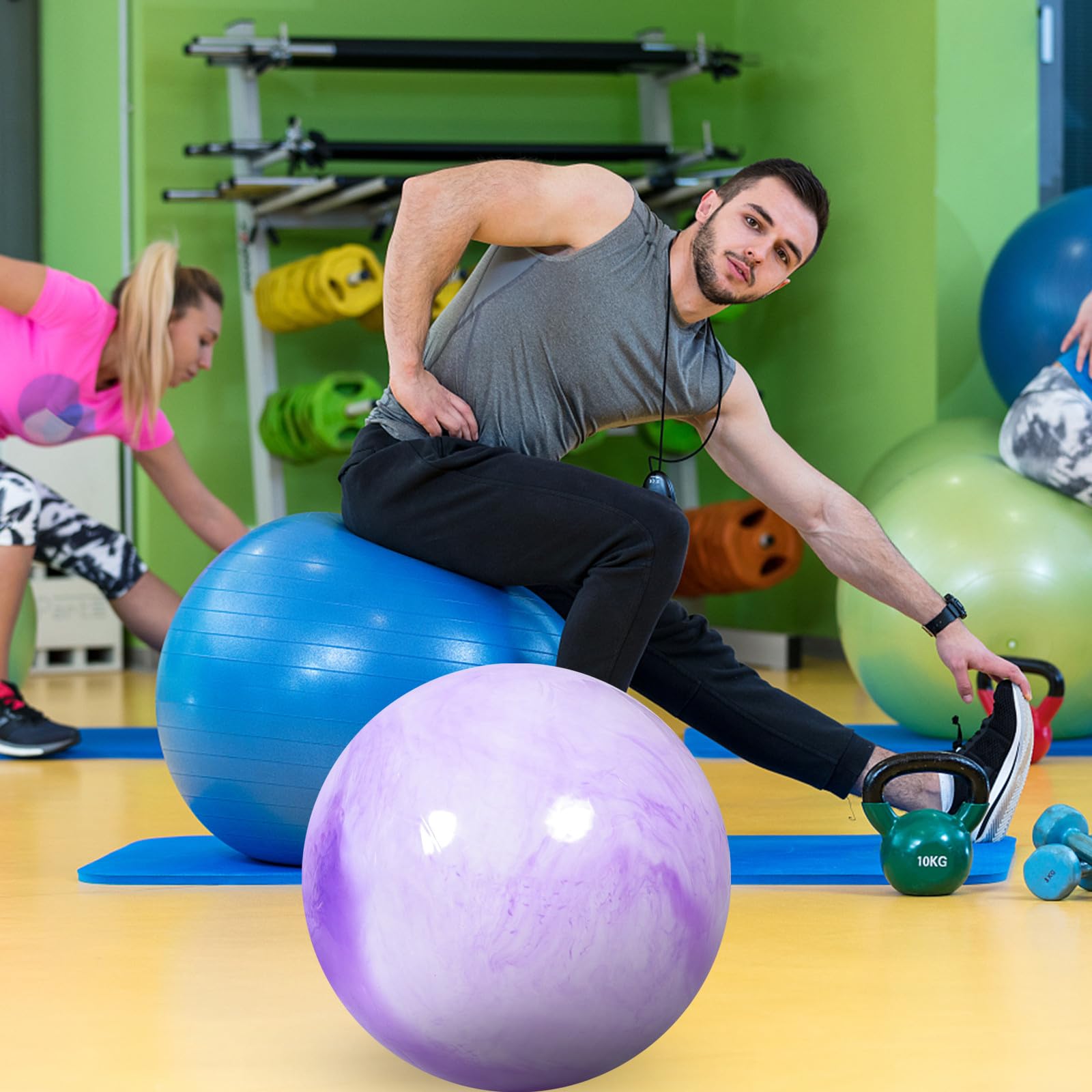 ifundom Marmorierter Hüpfball 2 PVC für Yoga und Gewichtstraining