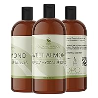 Vista 4 de Organic Pure Oil - Almendra dulce – pura y prensada en frío, sin OMG, sin refinar, vegano, extra virgen sin refinar, 32 onzas para cara, cabello