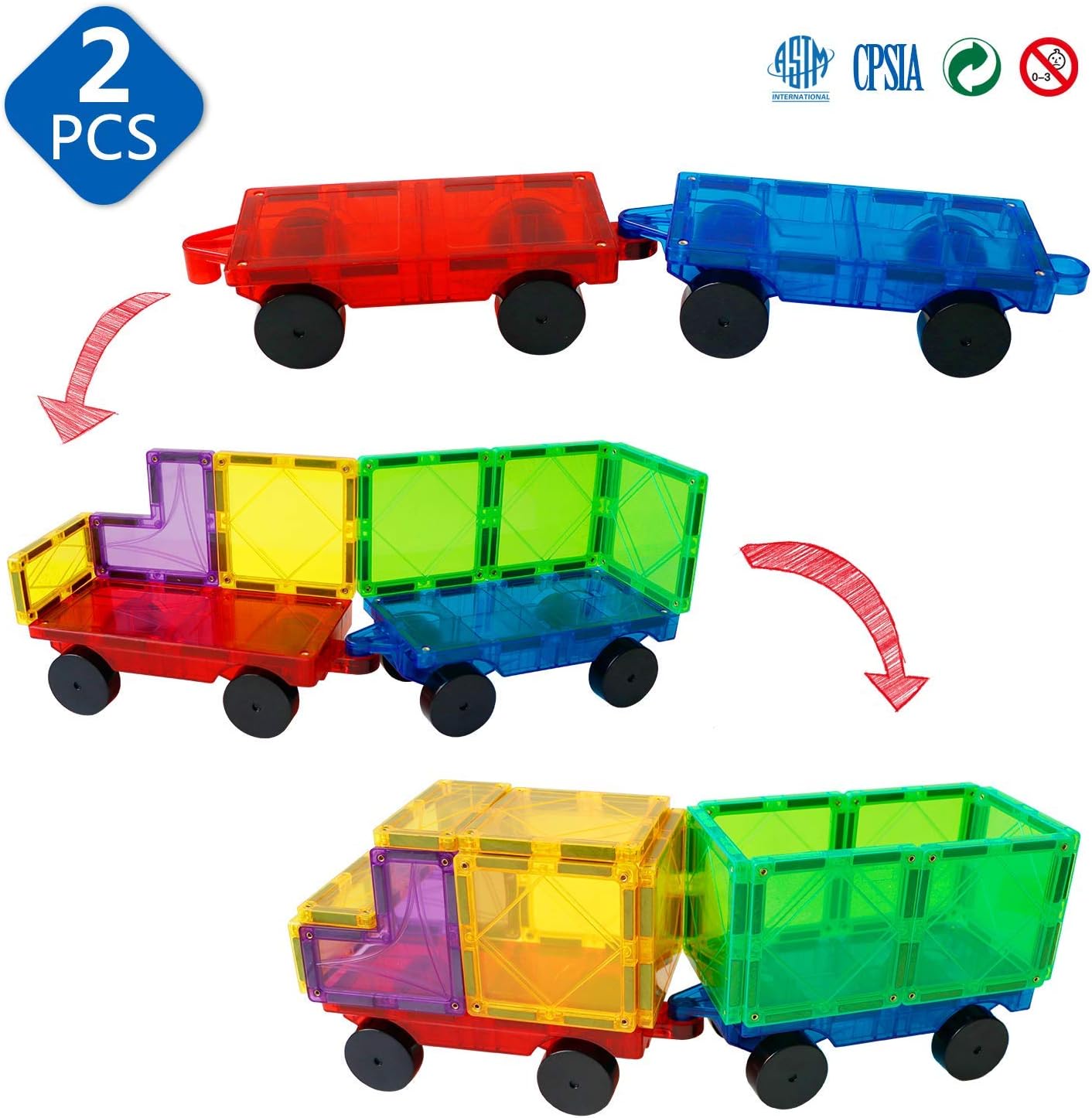 MAGBLOCK Magnet Building Tiles Preschool Toys Gifts for 3 4 5 Years Old Age Boys Girls and Toddlers.