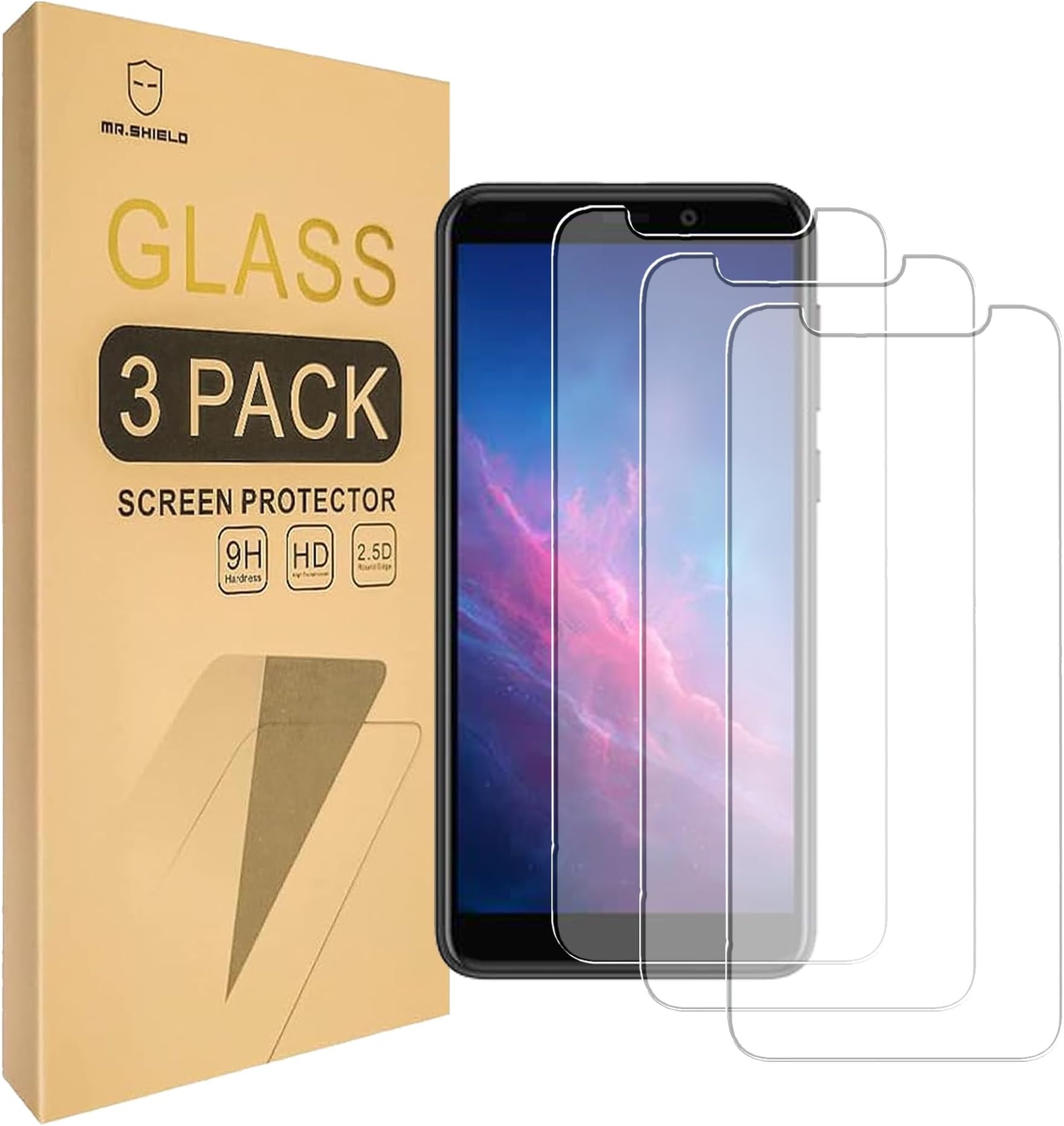 (3 Pack) for Cloud Stratus C7 screen protector Compatible with Cloud Mobile Stratus C7 Screen Protector Tempered Glass [9H Hardness][High definition Anti Scratch ] M-1
