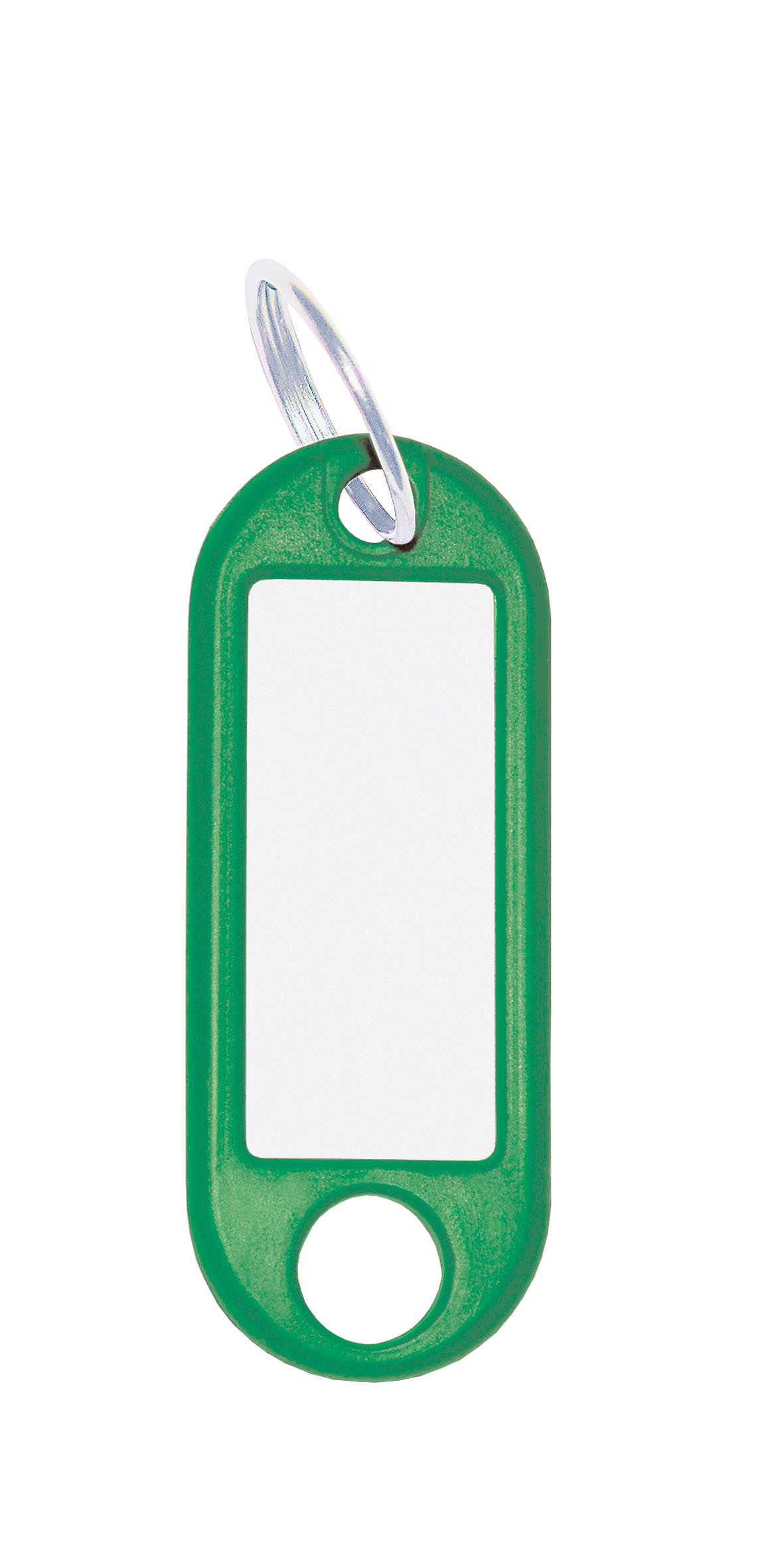 WEDO Key Fob Pack of 100, Green - with 18 mm Ring, Writeable & Interchangeable Labels, 52 x 21 x 3 mm, Made in Germany