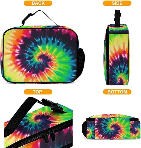 Miniatura 4 de Lonchera reutilizable con teñido anudado, bolsa de almuerzo aislada, bolsa enfriadora, lonchera para comida y alimentos, bolsa de mano para mujeres,