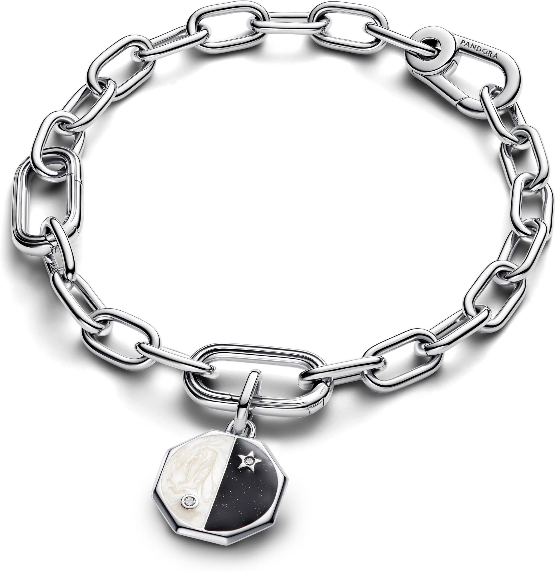 PANDORA ME Yin & Yang Charm-Anhänger aus Sterling Silber mit Zirkonia, Kompatibel Moments, 793688C01