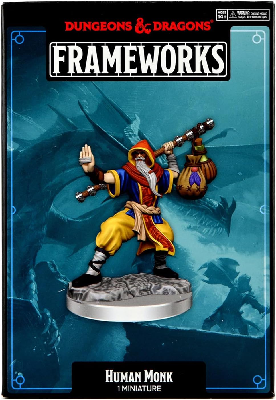 WizKids D&D Frameworks: Human Monk Male - Unpainted and Unassembled