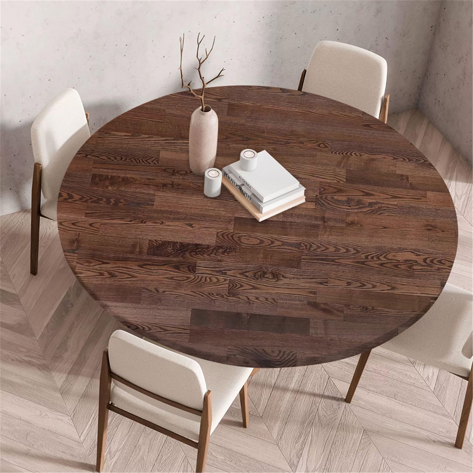 Morbuy Tovaglia Rotondo 200 cm, Impermeabile Copritavolo Rotondo con Elastico in Poliestere, Mandala Lavabile Tovaglie da Tavola per Salotto Pranzo Giardino, Per la tabella da 180-190 cm