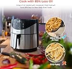 Ultima Cosa Air Fryer, 8.5QT Exempt d'huile XL Électrique à chaud Air Four à friteuses, programmable 9-in-1 Cuisinière avec préchauffage & Séchage & Gardez chaud, écran tactile numérique équipé et panier antiadhésif, manuel anglais et français, 1700W