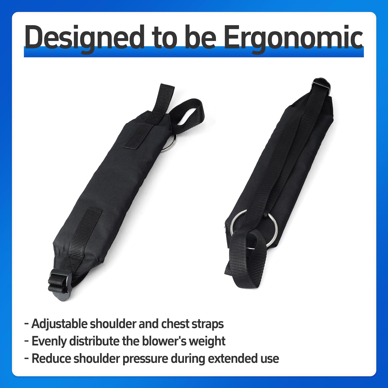 2Pcs 4244-710-9005 Blower Harness Straps Compatible with STIHL Backpack Leaf Blowers BR350 BR430 BR450 SR430 SR450 Left and Right Shoulder Strap Replace 4244 710 9005 42447109005, Black