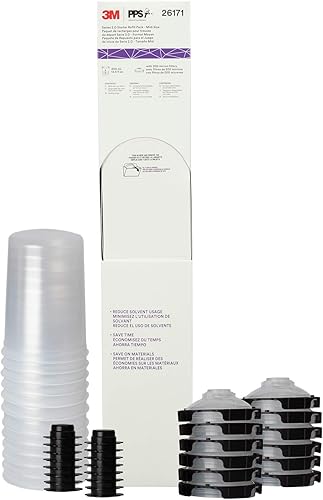 3M Kit de recarga del sistema de pistola de pintura PPS serie 2.0 con tapas y revestimientos, 26171, Midi, 13,5 oz, filtro de 200 micrones, uso para