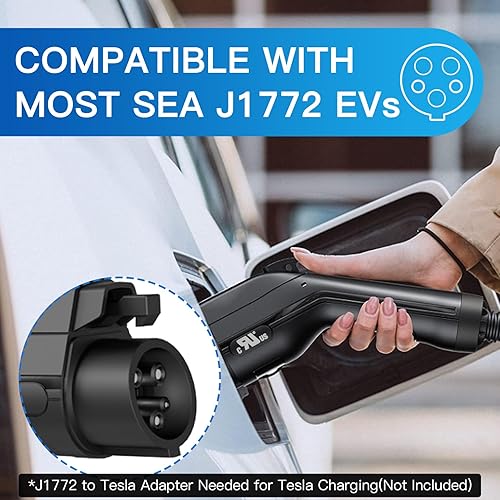 Miniatura 2 de Cargador EV de nivel 2, cargador portátil de 32 A 240 V J1772 EV con enchufe NEMA 14-50, estación de carga EV enchufable con retardo de