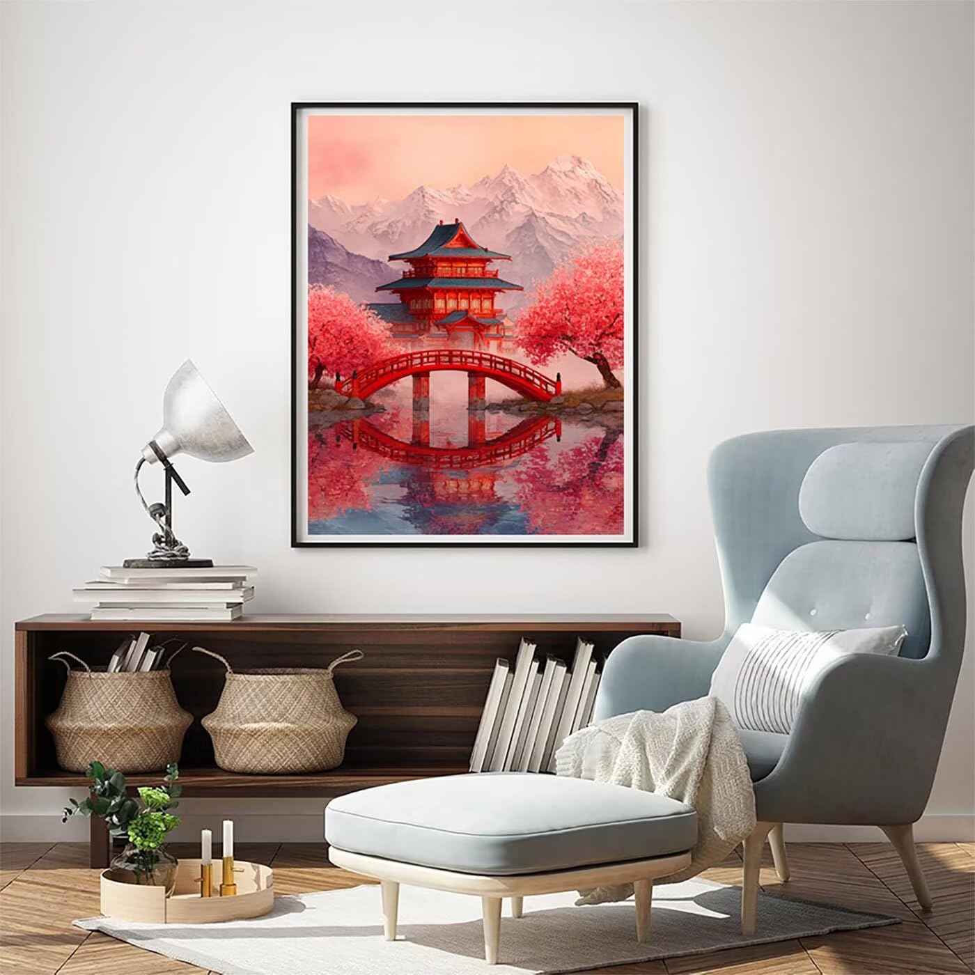 Landschaft Brücke Malen Nach Zahlen Erwachsene, Paint by Numbers Adult Anfänger Kreativ Set für, Heimwerk Malen Nach Zahlen Kinder, Pinsel und 36 Acrylfarbe Als, Deko Wohnzimmer 60 x 80 cm BJHWK557