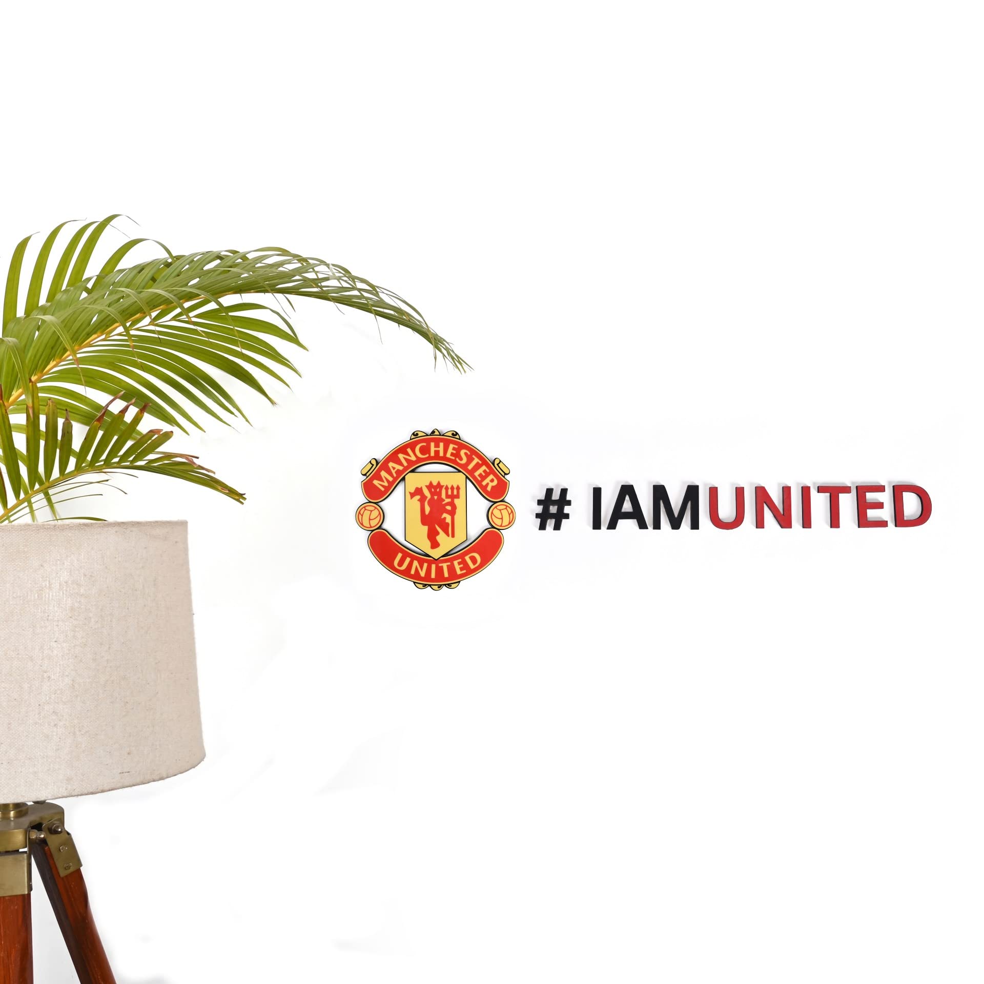 Startle Giftings - MUFC Manchester(I AM UNITED) Foootball Wall Decor, Wall Art, Wall Hanging, Wall Decoration DIY MDF Wooden Cutouts for Living Room, Bed Room, Kitchen, Hall Room & Offices