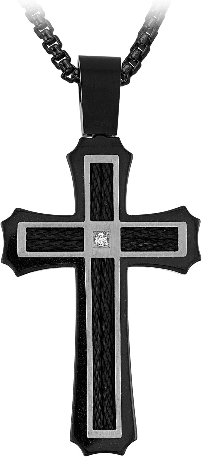 The Men's Corner Diamond Accent Black 