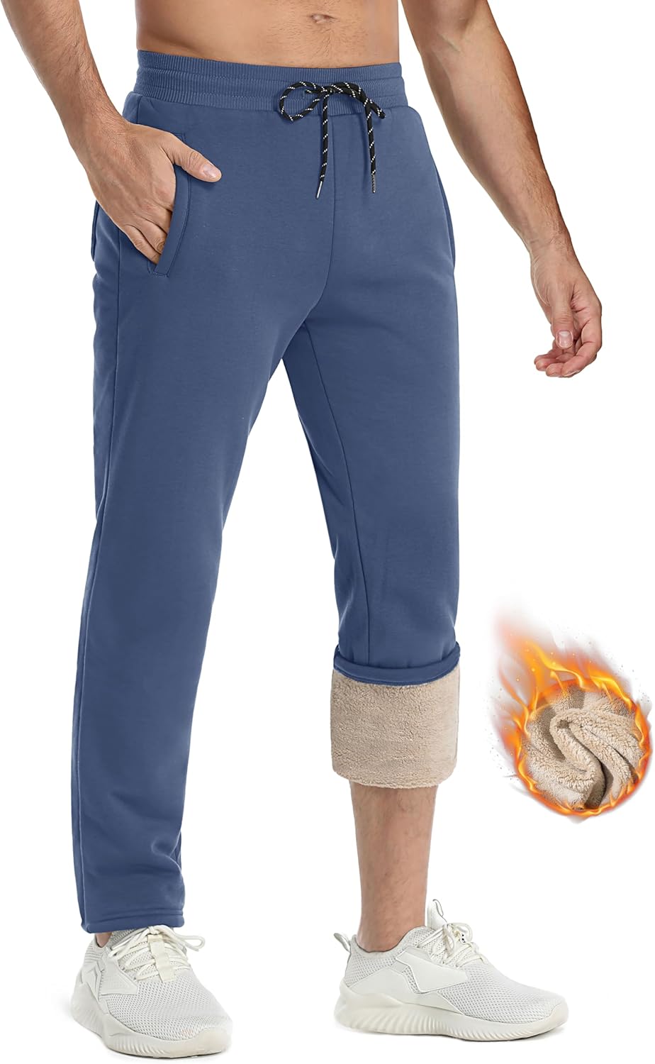 TACVASEN Men's Fleece Winter Pants Warm Sherpa Lined Sweatpants Heavyweight Thermal Lounge Athletic Track Joggers - Image 2