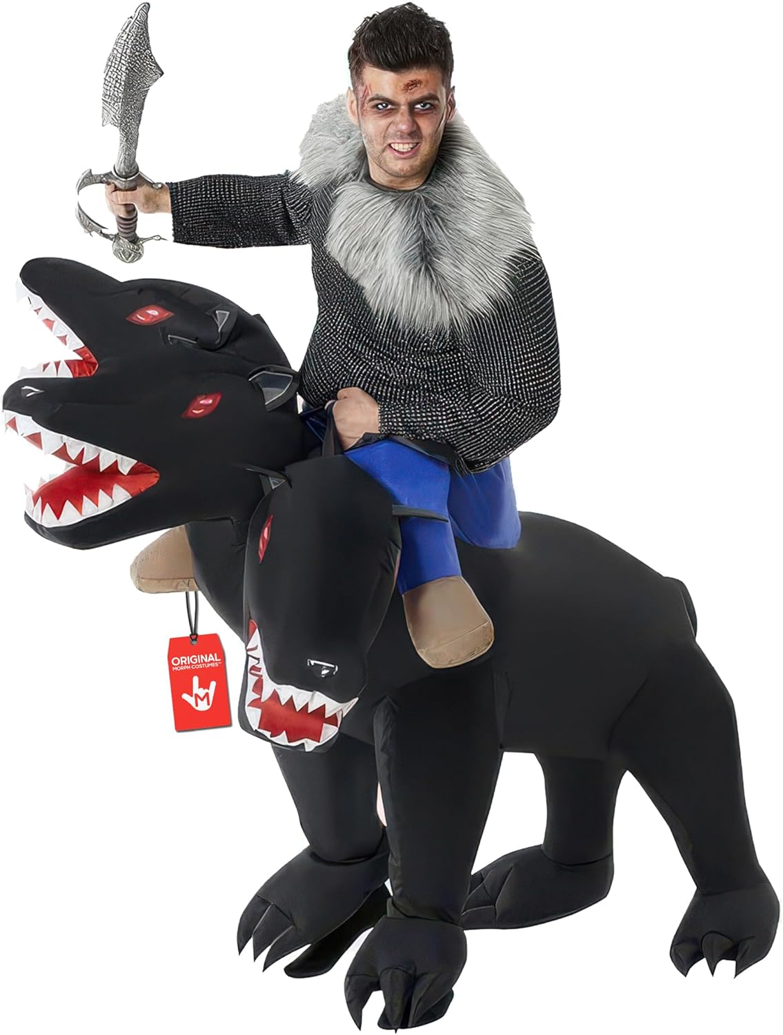 Morph Three Headed Dog Costume, Ride On Dog Costumes Adults, Inflatable Costumes Adult, Halloween Costumes for Adults