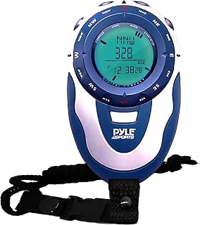 Pyle Multifunction Sports Training Handheld Watch - Smart Classic Running Digital Fitness Gear Tracker w/Heart Rate Monitor, Timer, Alarm, Chronograph Mode - Men and Women PSHTM24.5 (Blue)