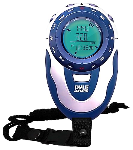 Multifunction Sports Training Handheld Watch - Smart Classic Running Digital Fitness Gear Tracker w/Heart Rate Monitor, Timer, Alarm, Chronograph Mode - Men and Women - Pyle PSHTM24.5 (Blue)