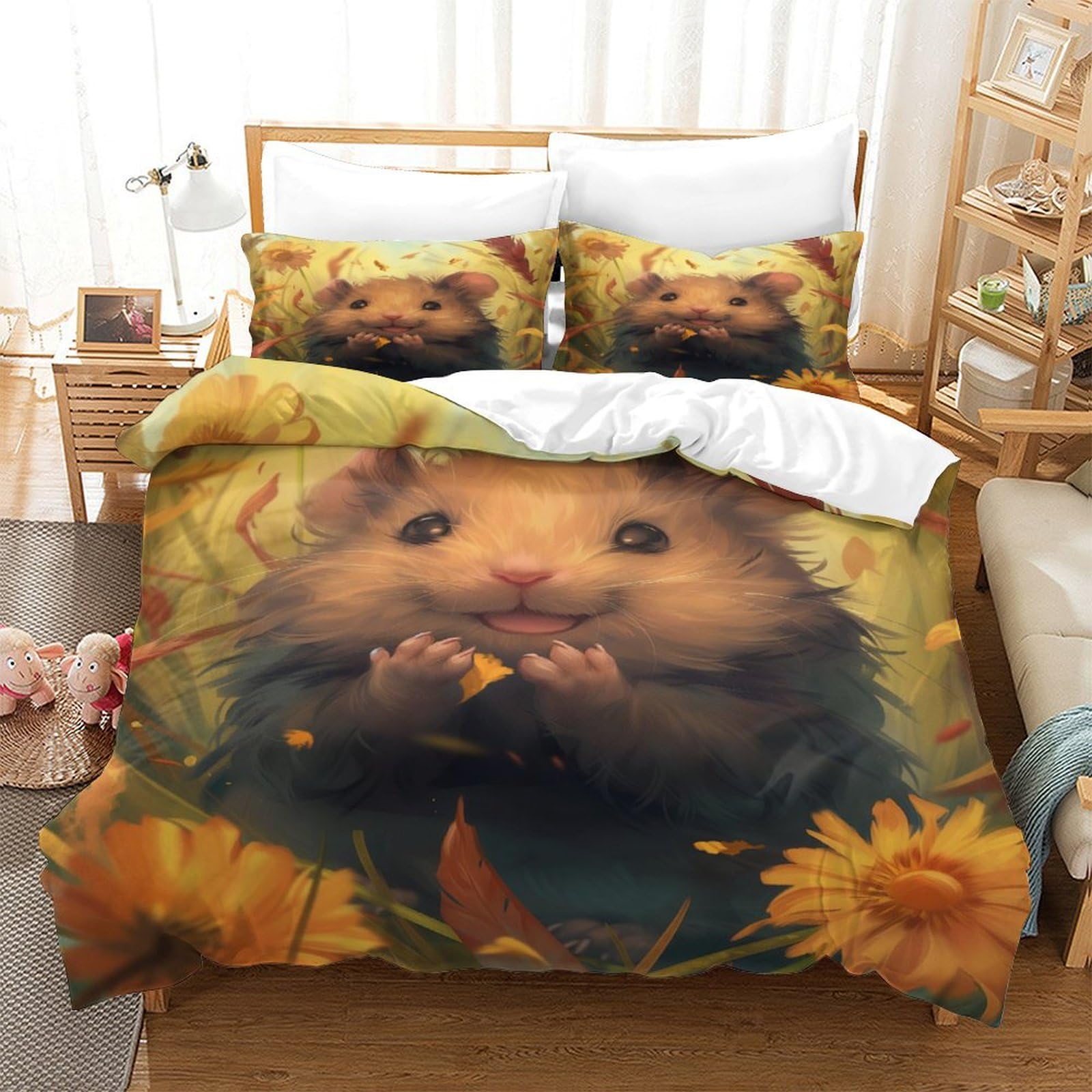 Housse de couette cochon d'Inde 3D pour réveiller la décoration d'une chambre d'enfant
