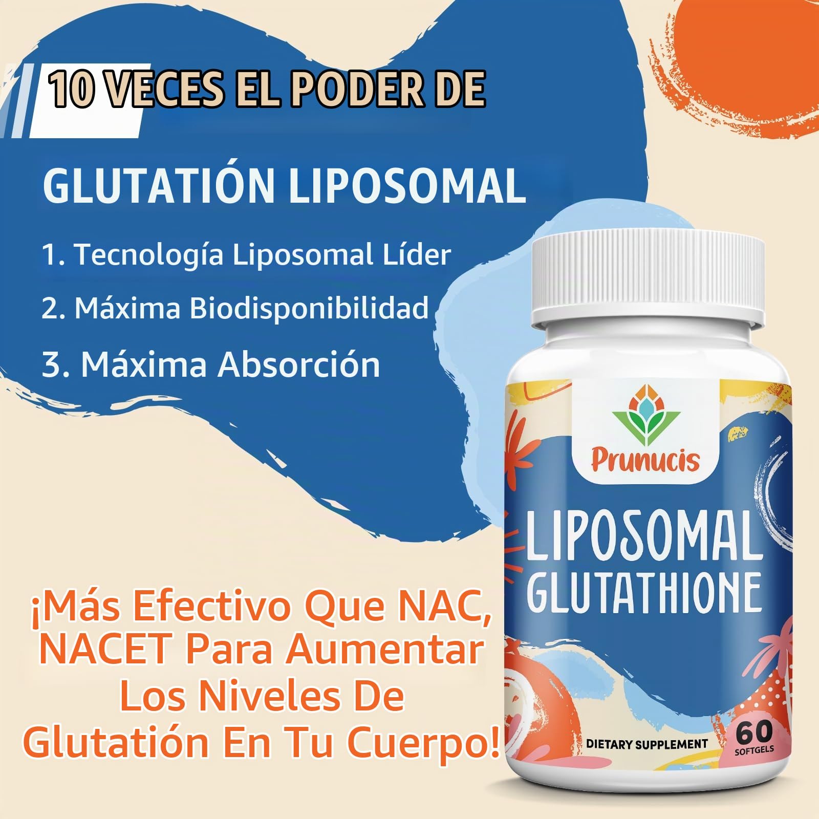 Glutatión liposomal de 2400 mg, con vitamina C, cardo mariano y ácido alfa-lipoico, antioxidantes principales, L-glutatión reducido puro – sistema inmunológico, reparación celular, energía, alta