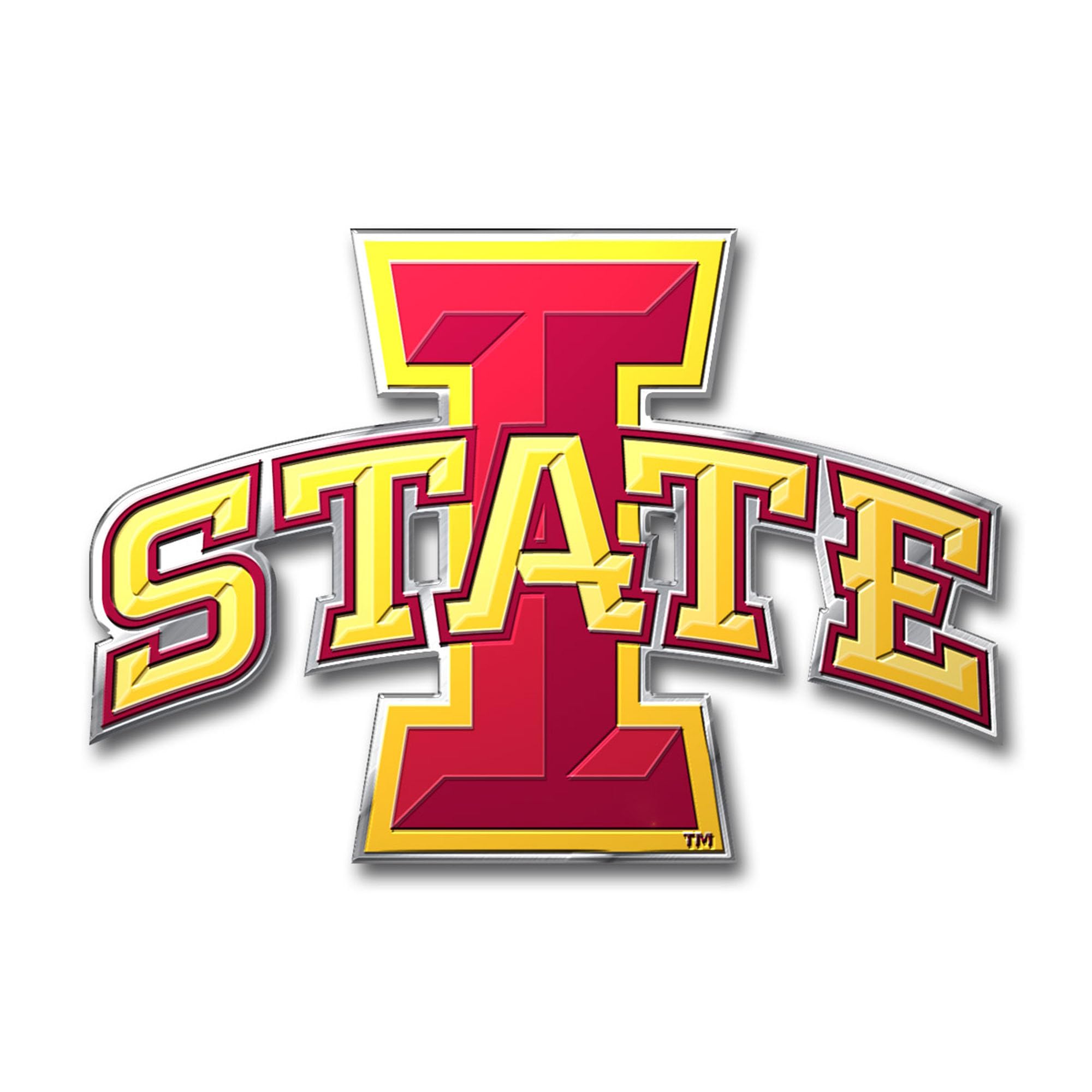 FANMATS 60529 Iowa State Cyclones Heavy Duty Aluminum Embossed Color Emblem, Auto Emblem Decal