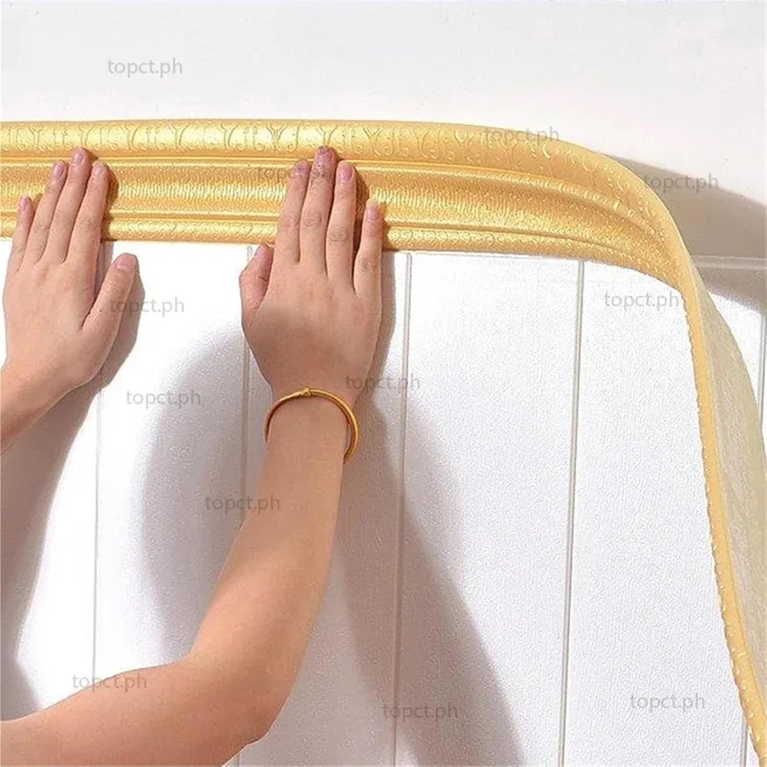 Self-Adhesive 3D Wallpaper Border， 2 Pcs XPE Border Multicolor .30m x 8cm(Sliver)