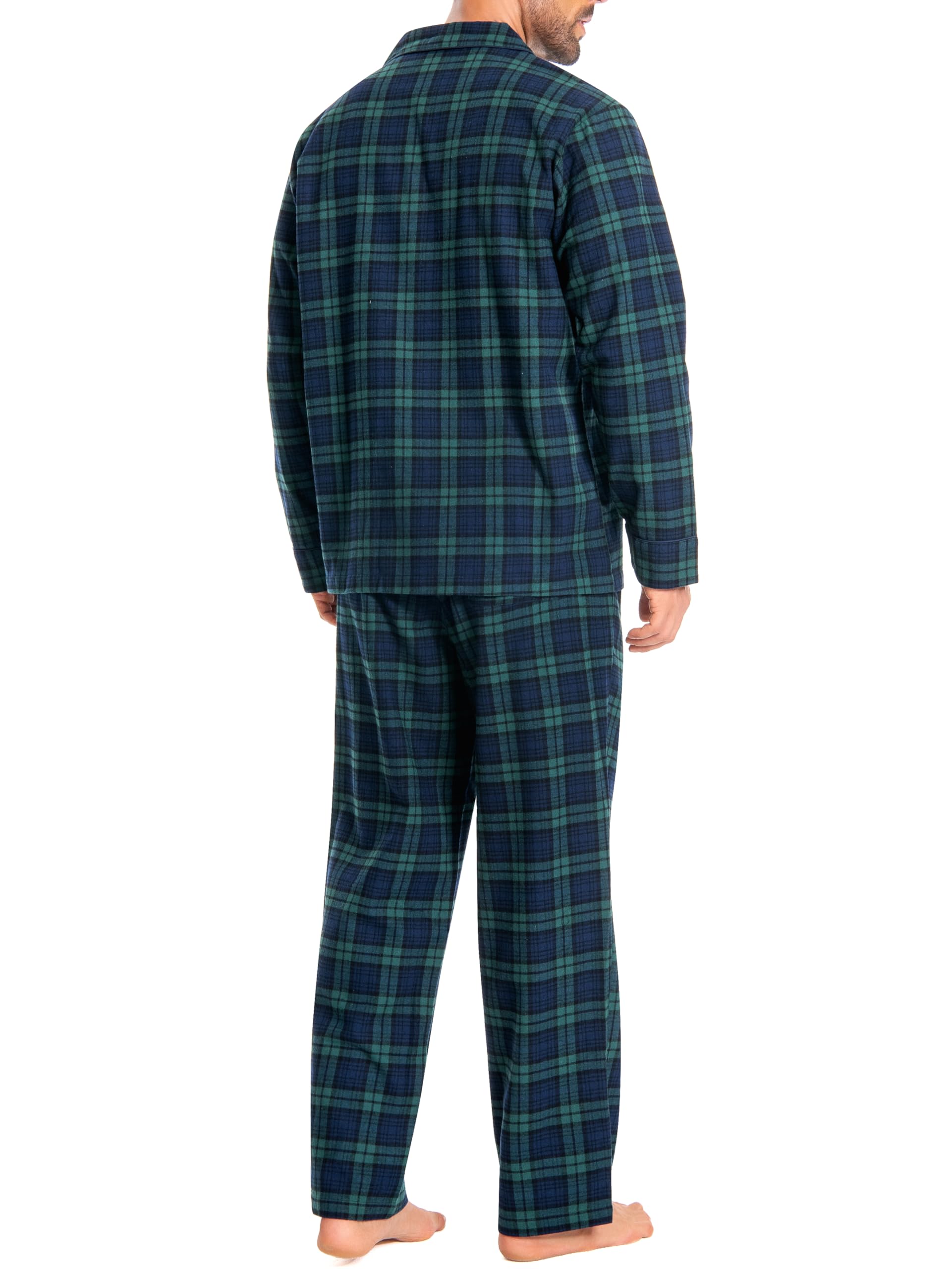 Nutria Pigiama Uomo Flanella in 100% Cotone, Pigiama Lungo Invernale a Quadri Abbigliamento Casual U06AB