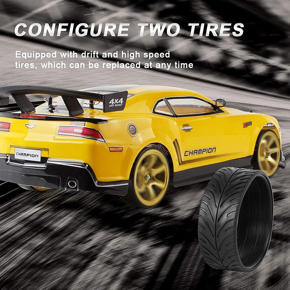 WOLWES Auto telecomandata Rc Buggy 2.4Ghz, auto da corsa alla deriva ad alta velocità 70 km/h 1/10 camion RC elettrico, veicolo fuoristrada RC 4WD con due batterie macchinine per ragazzi e adulti