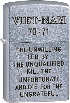 Zippo Lighter Vietnam Trench Art, Unwilling - Street Chrome 80781