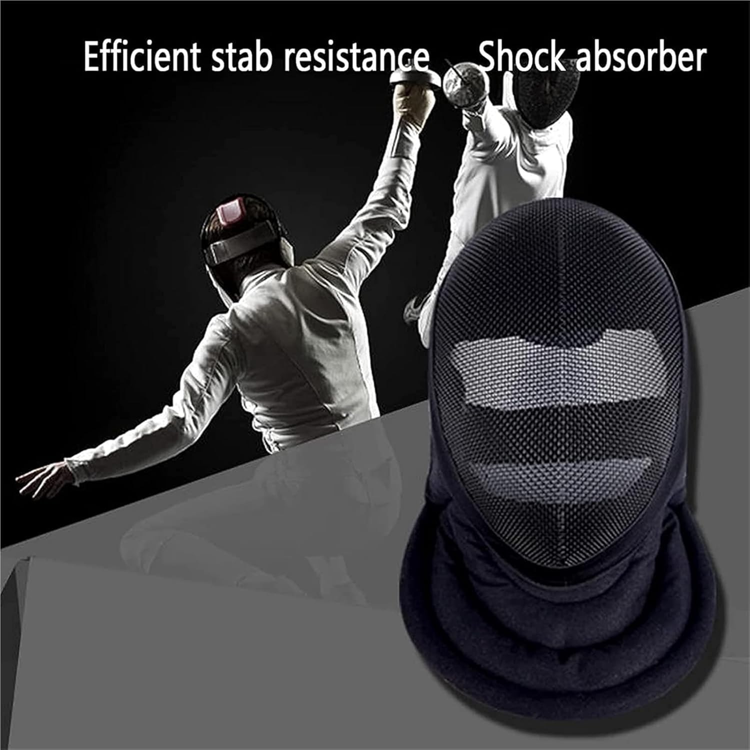 Fencing Mask - Epee CE 350N/1600N Certified National Level, Full Face Steel Mesh for Training, Detachable Lining