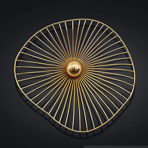 Vista 11 de QQXX Decoración de pared de metal dorado para sala de estar, esculturas de pared colgantes para decoración de dormitorio, hojas 3D de bricolaje