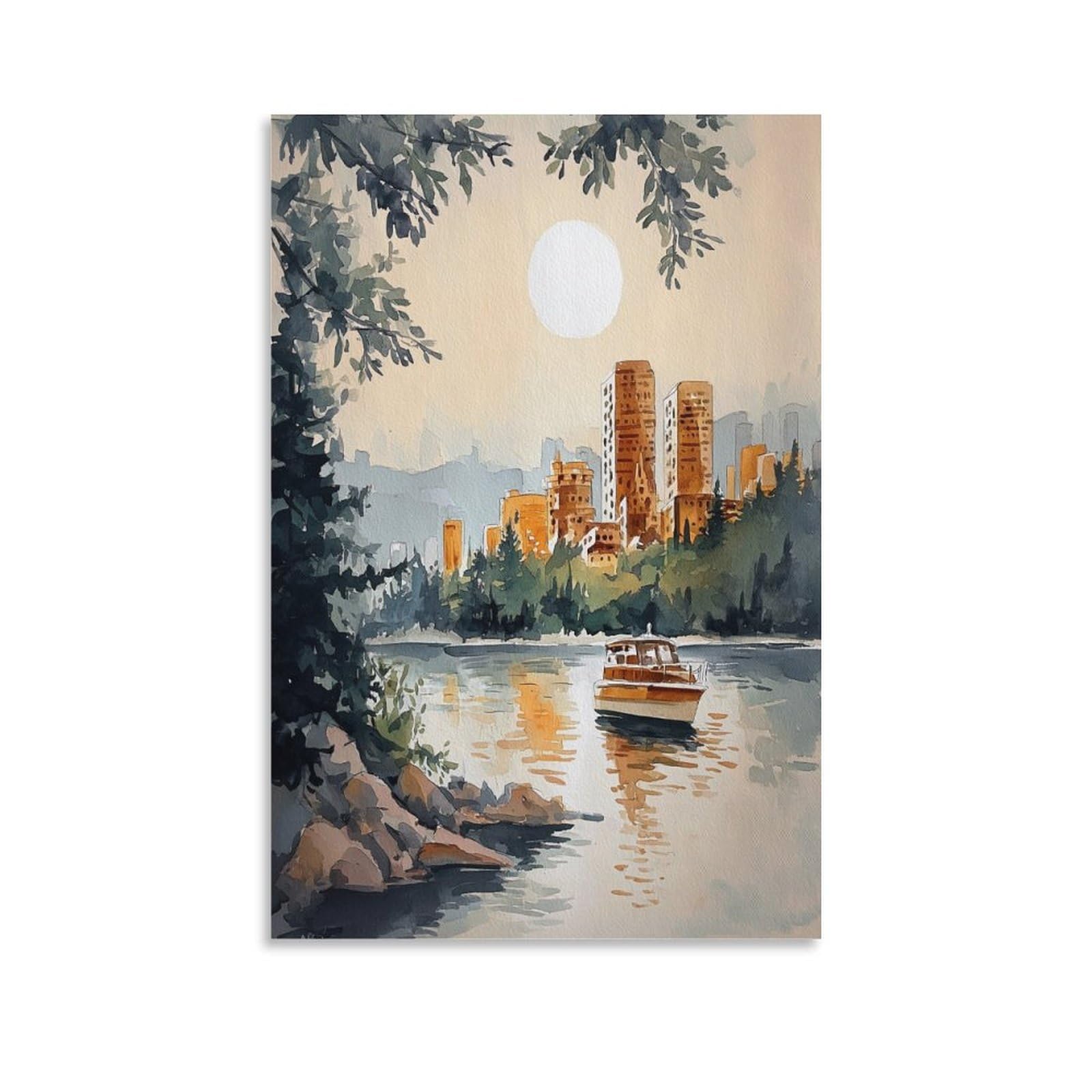 XWYMXZ Minnesota Traditional 20x30inch(50x75cm) Vintage Travel Poster Watercolor Canvas Art