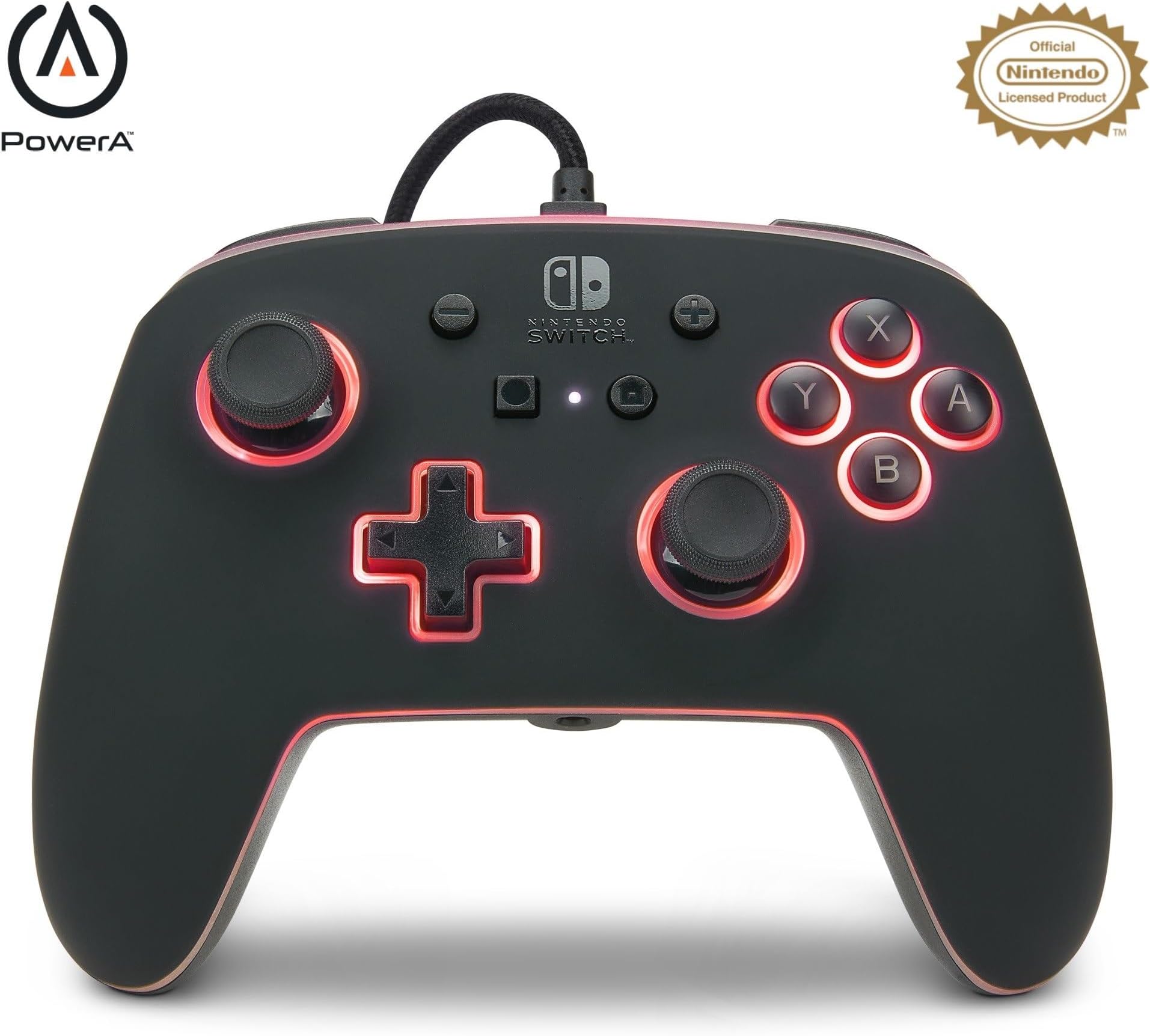 PowerA Spectra Enhanced Wired Controller for Nintendo Switch, Gamepad, Wired Video Game Controller, Gaming Controller, Officially Licensed, Light-Up Controller