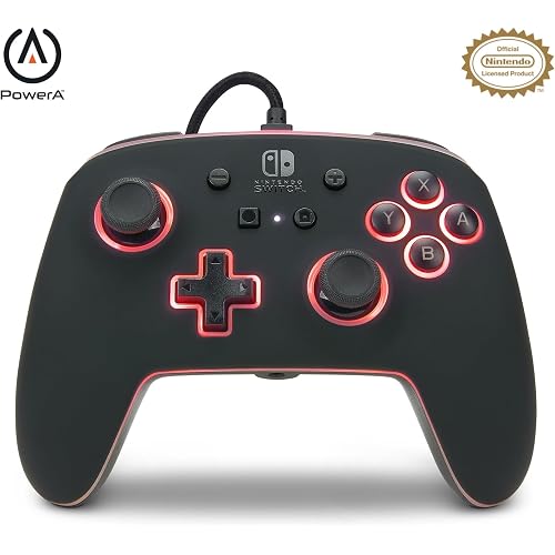 PowerA Enhanced Nintendo Switch and Switch 2 Wired Controller - Spectra, 8 Colors LED, Detachable 10ft USB Cable, 3.5mm headphone jack, Officially Licensed