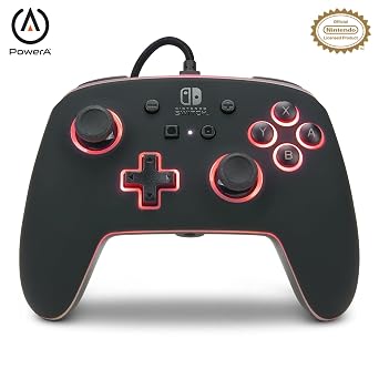 PowerA Enhanced Nintendo Switch and Switch 2 Wired Controller - Spectra, 8 Colors LED, Detachable 10ft USB Cable, 3.5mm headphone jack, Officially Licensed