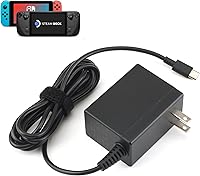 Vista 1 de Cargador para Nintendo SwitchSwitch LiteSwitch OLEDSteam Deck, adaptador de CA de 15 V2.6 A, cargador portátil de carga rápida con cable USB-C de 5