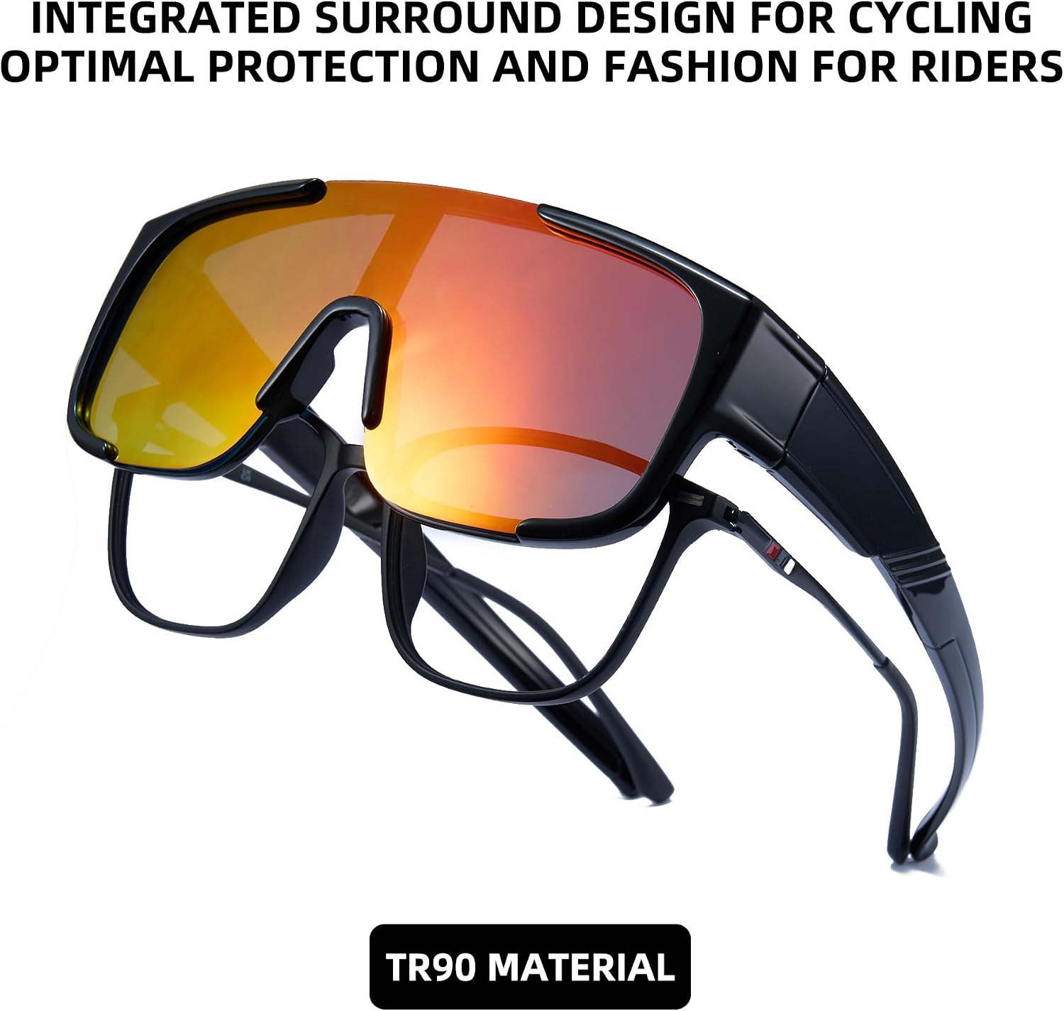 Cyxus Polarized Fit Over Glasses Sunglasses, Wrap-Around UV400 Protection Sport Sunglasses for Men Women P1346
