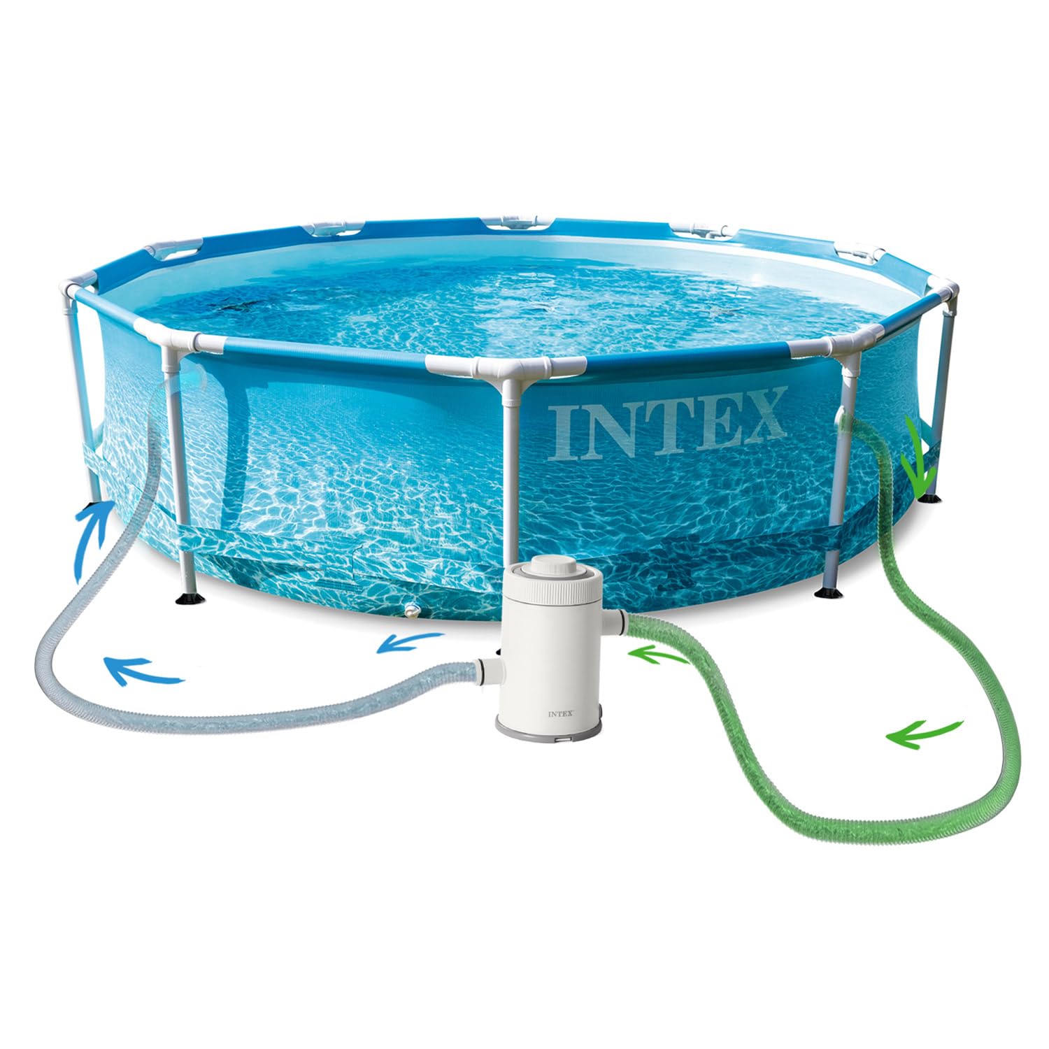 Intex 10FT X 30IN Beachside Metal Frame Pool Set
