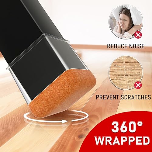 Miniatura 16 de 24 protectores de suelo para patas de silla, protectores de silicona negra para patas de silla, cubiertas para suelos de madera dura, almohadillas