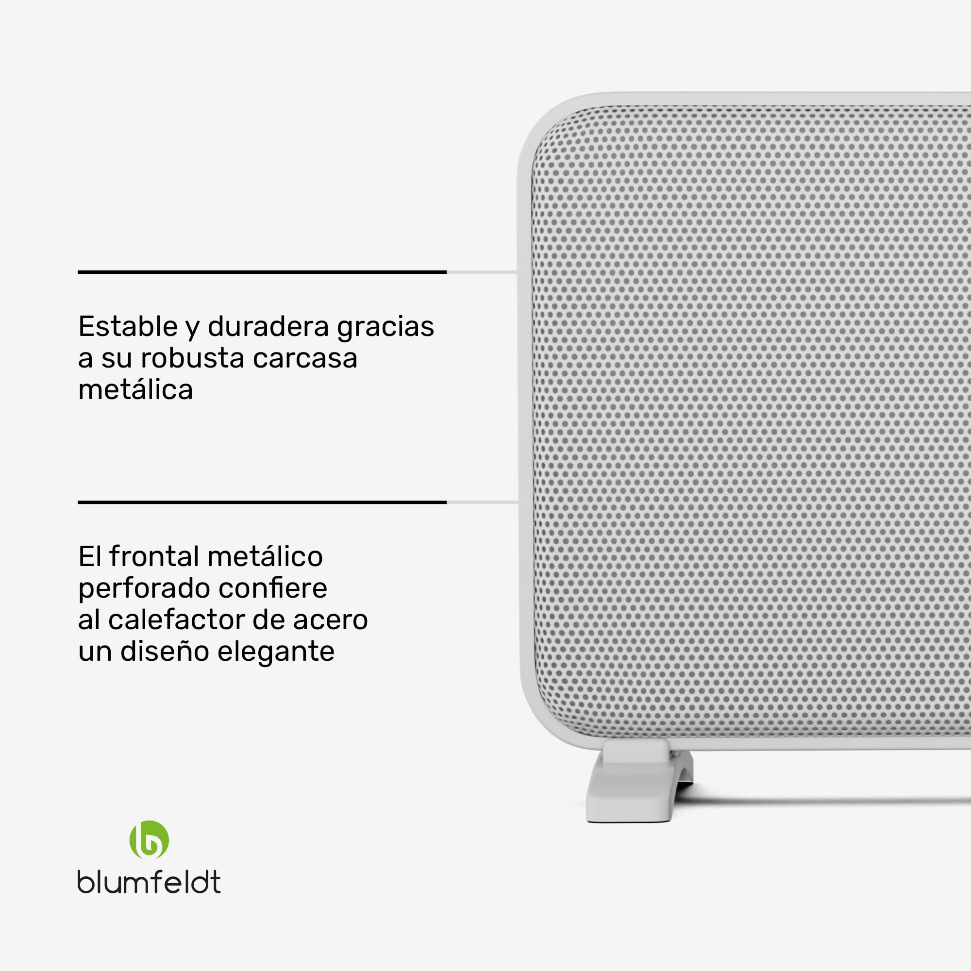 Blumfeldt Calefactor infrarrojos, 2000W - pared/pie, grafeno, control por app y táctil, termostato, IP24, protección sobrecalentamiento/vuelco, para habitaciones hasta 20m², blanco