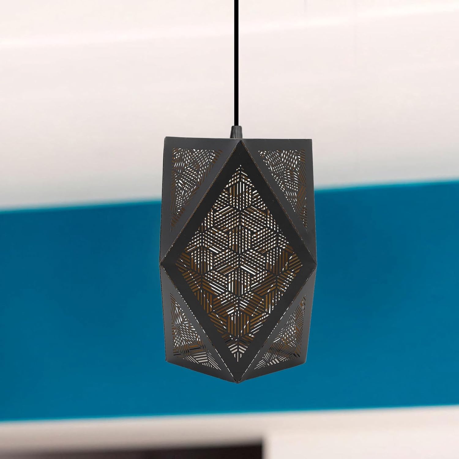 Hyuduo Polygonal Modern Hollow Lampshade, Premium Wrought Iron Material, E27 E26 Caliber for Table Chandelier Floor Lamps, Modern Design, Easy Installation, Wide Application