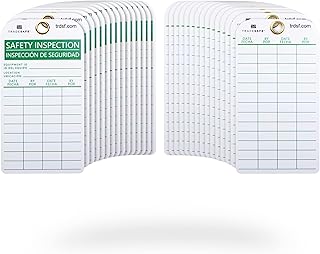 TRADESAFE Bilingual Safety Inspection Tags, Inspección de Seguridad - 30 Safety Tags with 30 Zip Ties, Durable 32 mil Vinyl, Inspection Record Tag for Scaffolds, Ladders, Fire Extinguisher, Machinery