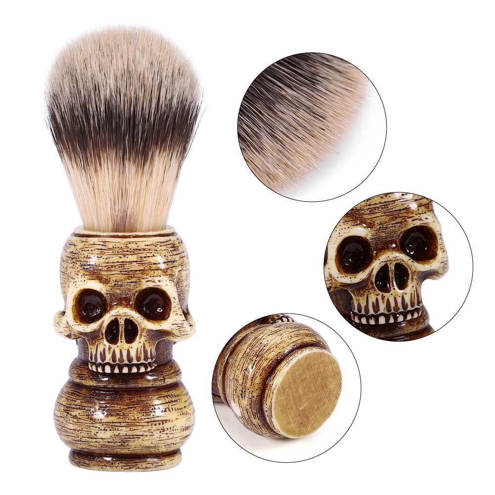 Shaving Brushes, Skull Shaped Handle, Rich and Fast Lather