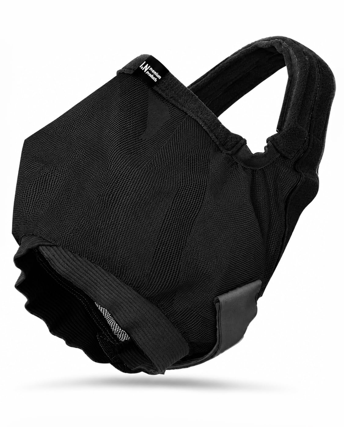 Cattle and Livestock Fly Mask Fleece Padding Breathable Mesh Adjustable Fit for All Cattle (Black, Pink) (Black)