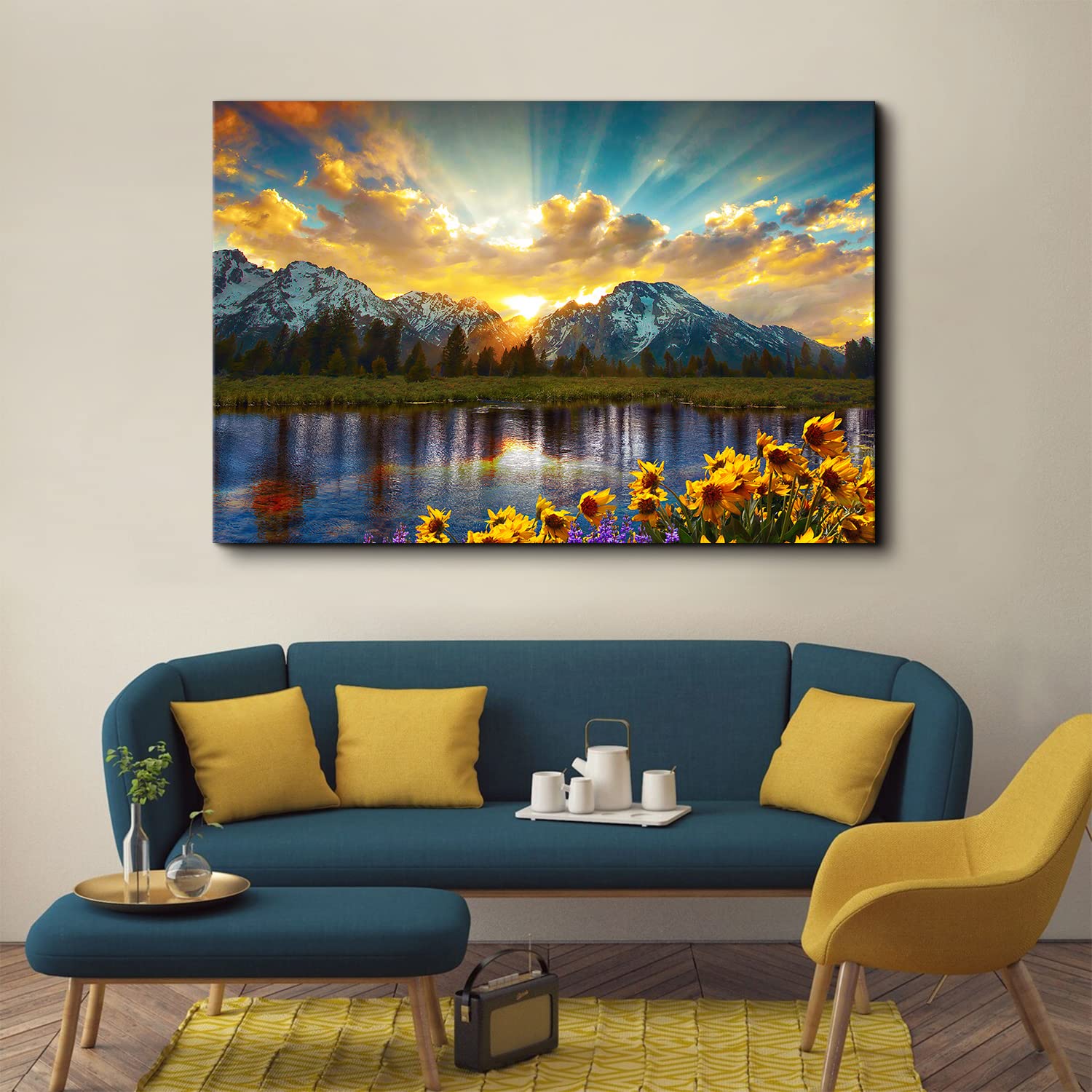 Amazon.com: Sunset Mountain Wall Art, Grand Teton National Park