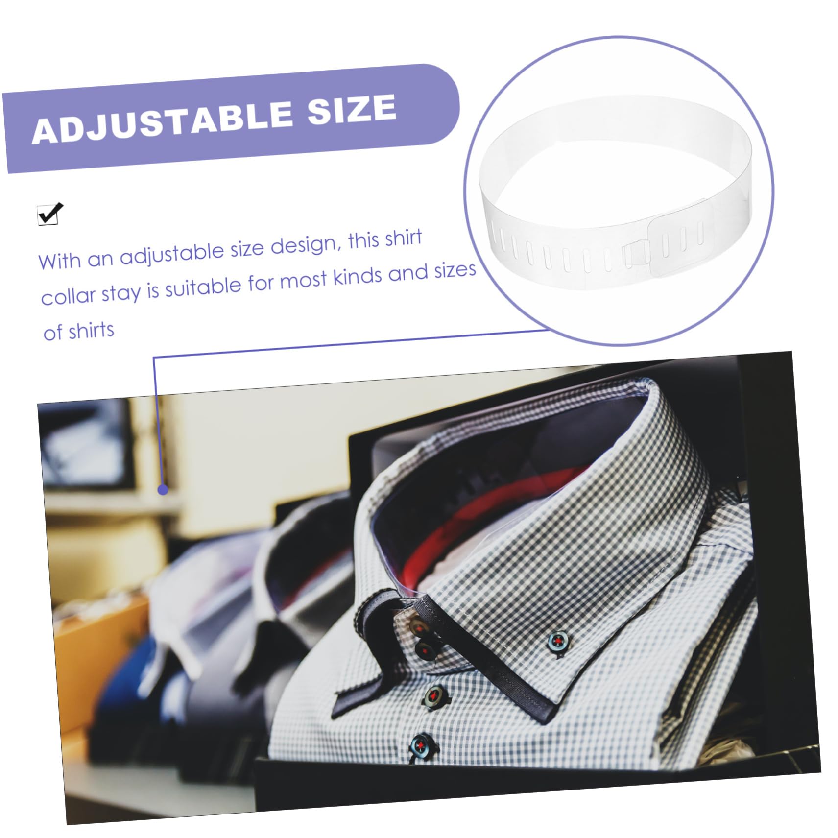 CALLARON 100 Piezas Collar de Pvc para Camisa Soporte de Cuello de Plástico para Camisas de Vestir Moldeador de Cuello Insertos de Plástico de Hombre