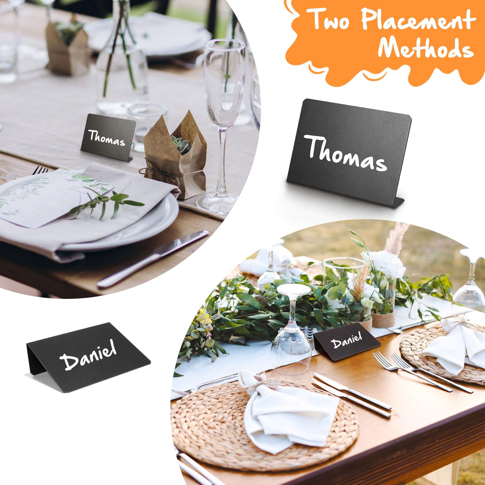 Lot De 20 Mini Ardoises PVC Pour Table 10x7.5cm | Supports En V Pour Étiquettes Prix, Buffet, Mariage | Avec Craies